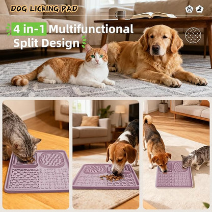 Dog Lick Mat for Anxiety Relief, Slow Feeder Alternative, Pet Enrichment Treat Mat, Boredom Buster, Durable Food-Grade Silicone, Dishwasher & Freezer Safe