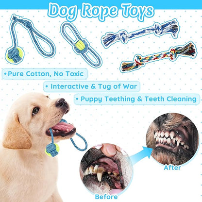 12 Pack Puppy Teething Toys Set - Small Breed Chew Toys with Storage Case, Suitable for Puppies 8 Weeks