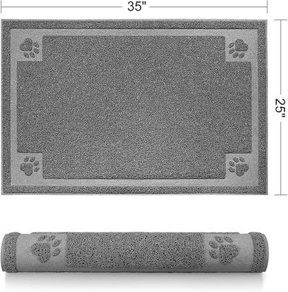 Pet Feeding Mat for Large Dogs and Cats 35" x 25" Flexible and Waterproof Dog Bowl Mat for Food and Water, Easy to Clean Dog Food Mat with Non Slip Backing