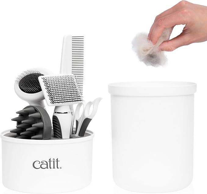 Catit Senses 2.0 Short Hair Cat Grooming Kit,White, 6 Piece Set