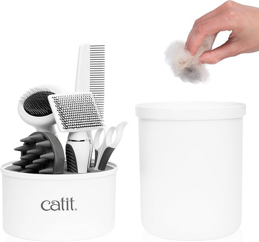Catit Senses 2.0 Short Hair Cat Grooming Kit,White, 6 Piece Set