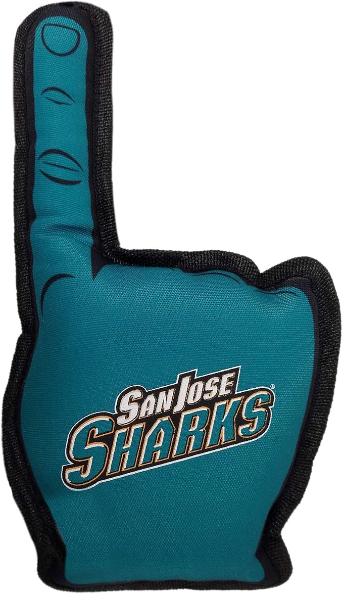 Pets First NHL San Jose Sharks #1 Fan Toy for Dogs & Cats. Best Tough PET Toy with Inner Squeaker. Number One Premium Dog Toy for Strongest Chewers & Sports Fans, One Size