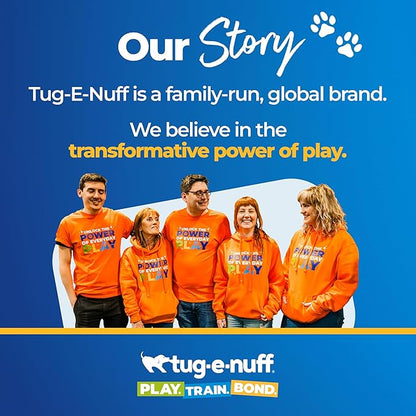 Tug-E-Nuff Fauxtastic PowerBall Bungee, Durable, Faux-Fur Fetch & Tug of War Dog Toy with Rubber Ball, Interactive Dog Tug Toys for Training Small, Medium, Large Dogs, 25 in, Orange Pattern
