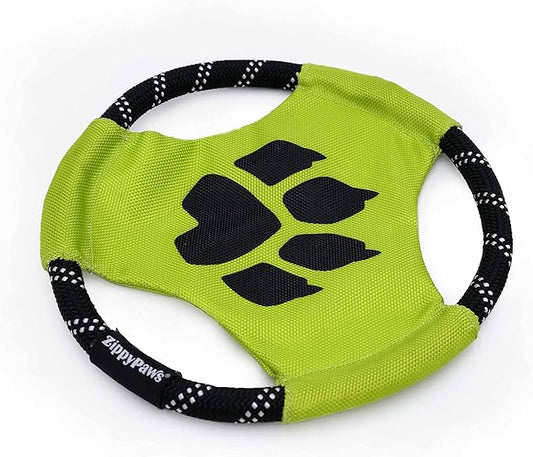 ZippyPaws Rope Gliderz Dog Toy, Soft Frisbee with Durable Rope for Tugging and Chewing, Miraculous Cat Noir