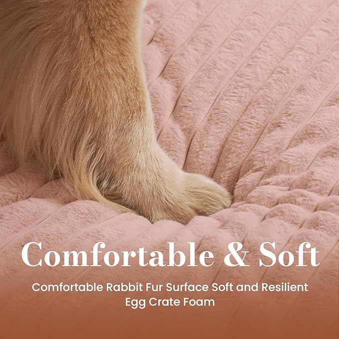 Dog Beds for Extra Large Sized Dog, Orthopedic Pet Bed with Waterproof Lining, Soft Short Plush Surface & Egg Crate Foam, Machine Washable Pet Mat with Removable Cover & Anti Slip Bottom