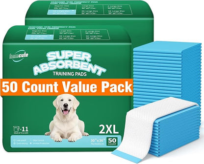IMMCUTE Great Value Pee Pads 100 Count, 30"x36" Puppy Wee Pads XXL, Thicken Dog Pee Pads Extra Large for Potty Training, Disposable Leak-Proof & Absorbent Piddle Pads