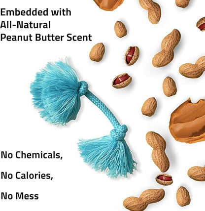 Playology Dog Toys | Dri-Tech Rope Toy Tug of War Rope for Aggressive Chewers | Small Peanut Butter Scented Toy - Easy to Clean and Made from Non Toxic Materials