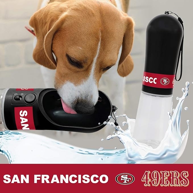 Dog Water Bottle. NFL SAN Francisco 49ERS PET Water Bottle. Best Cat Water Bottle. Water Fountain Dispenser for Dogs & Cats.