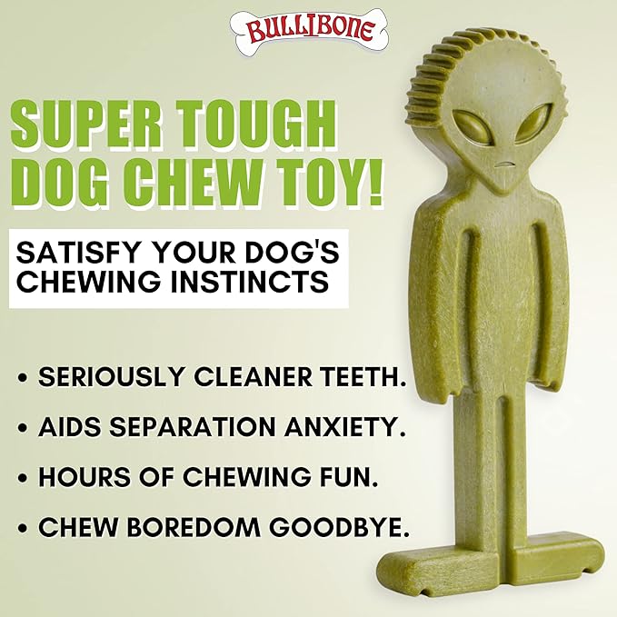 Bullibone Alien Bone: Chew Toy for Aggressive Chewers and Small Dogs (3 Pack)