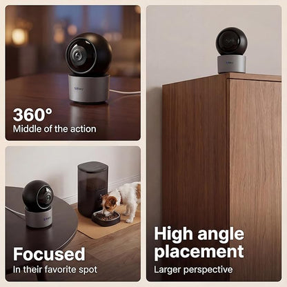 AI Pet Camera Indoor with Phone App, Dog Camera with Speaker, Multi-Pet Recognition & AI Day Summary, 2K 3MP Cat Camera for Indoor, 360° Auto Tracking, Night Vision, 2-Way Talk, WiFi 2.4G/5G