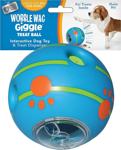 Wobble Wag Giggle Ball Interactive Dog Treat Dispensing Toy, Giggle Sounds Keeps Dogs Busy and Entertained, Pets Know Best