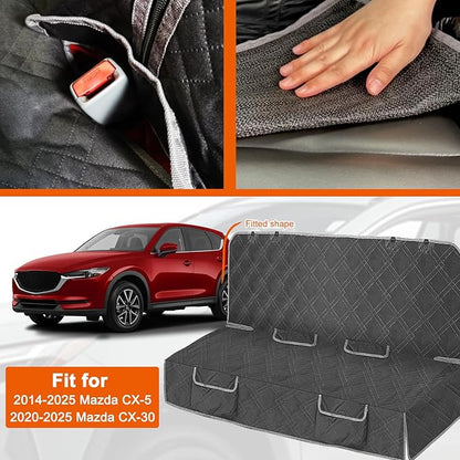 Dog Car Seat Cover Compatible with 2014-2025 Mazda CX-5 2020-2025 Mazda CX-30, Waterproof Pet Bench Seat Cover for Back Seat, 600D Heavy Duty Scratch Proof Nonslip Truck Seat Covers for Dogs