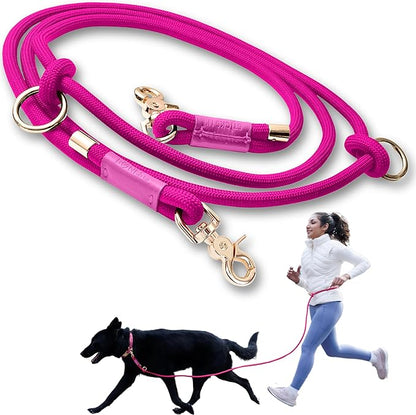 Hands Free Dog Leash, Waist Leash for Dog Walking, Crossbody, Multifunctional, Dog Lead, Running, 2 Dogs, Dual Handle, Dog Training, Adjustable Lead 4.3ft - 7.5ft, 3/8" (10mm) Diameter.