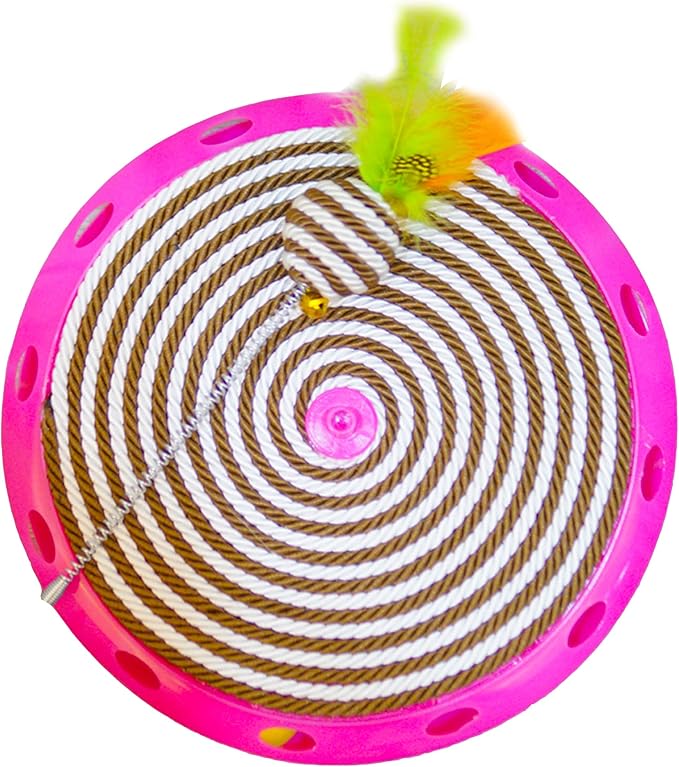 XGATML FANUSMARK - Wobble Track Cat Toys for Indoor Cats - Interactive Cat Toys - Rope Scratcher Cat Track Toy Catch The Furry Ball and Track Exercise Ball Toy - Cat Scratcher Toy - Cat Feather Toy