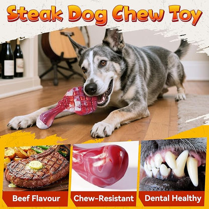KIPRITII Long-Lasting Heavy Dog Chew Toys for Aggressive Chewers – 6 Pack Tough Dog Toys Include Indestructible Chew Bone, Interactive Tug Toys & Squeaky Balls, Ideal for Medium & Large Breeds Dogs