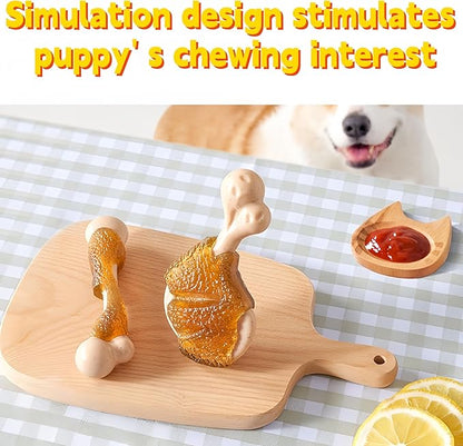 Scented Puppy Teething Toys: Natural Puppies Chew Toys to Clean Teeth or Relieve Boredom - Birthday Gift Chew Toys for Dogs (Puppy 5-15lbs, Small Bone)