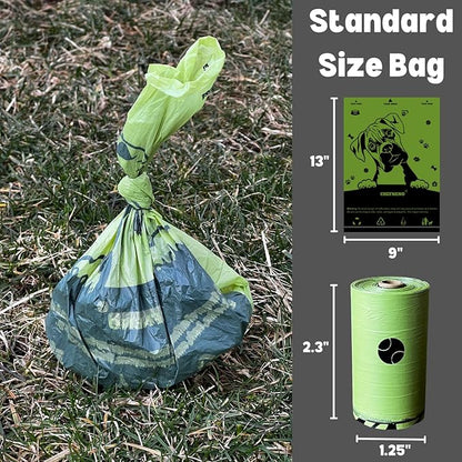 Biodegradable Doggy Poop Bags with Dispenser (576 Bags) Eco-friendly Dog Waste Pickup Bags Refill Rolls Cat Waste Bags (Green, 32 Rolls, Lavender Scented)