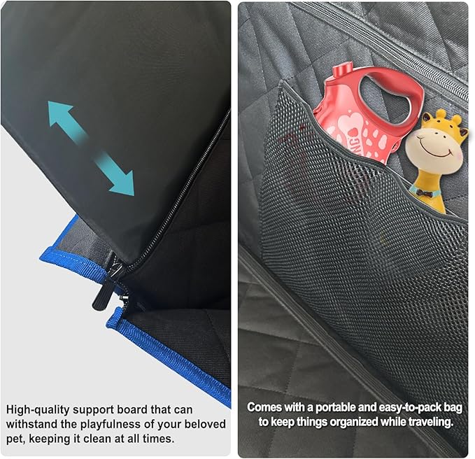 Back Seat Extender for Dogs (Black Blue S)