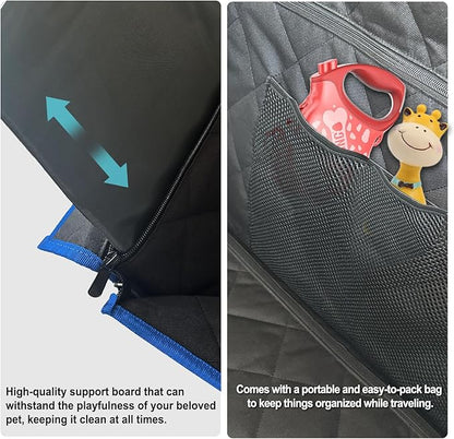 Back Seat Extender for Dogs (Black Blue S)