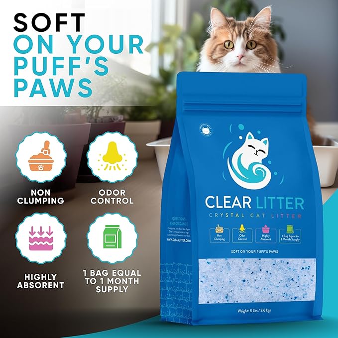 Cat Litter – Premium Lightweight, Non-Clumping, Dust-Free Crystals for Fresh Odor Control, ScoopFree & Easy to Clean, Pretty Kitty Litter for Multi-Cat Homes, Long-Lasting Performance