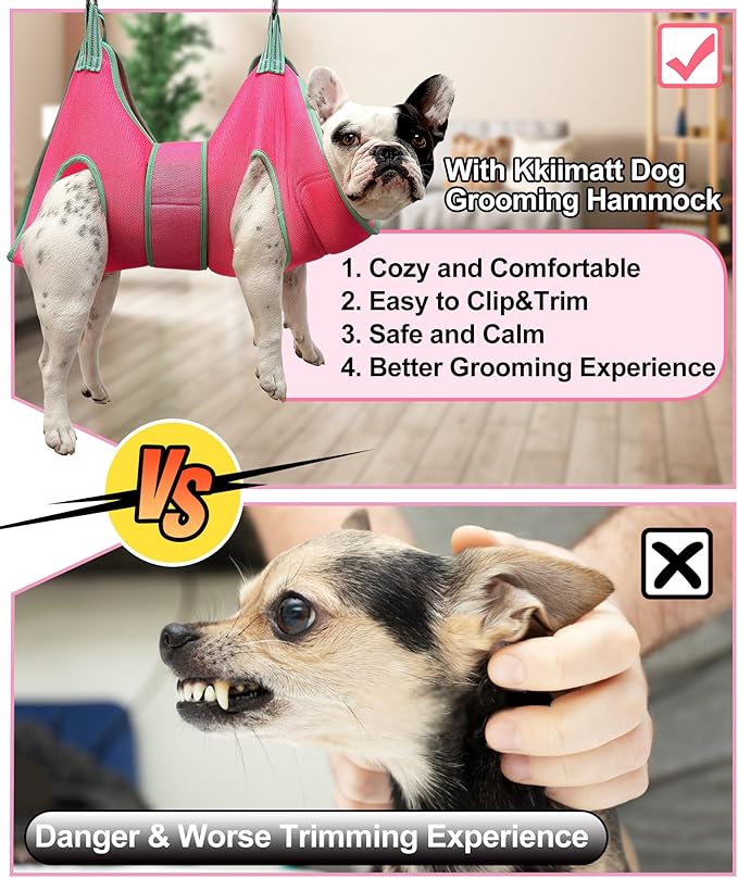 Dog Grooming Hammock, Medium Hanging Harness Holder Hanger for Nail Clipping,Nail Trimming Hammock,Dog Sling Restraint with Thick Fabric Neck Support for Claw Care