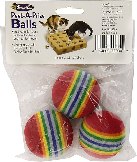 Pioneer Pet Toy Box Balls for Cat Colors may vary, 3 Count