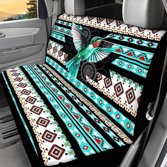 AFPANQZ Hummingbird Stripes Car Rear Seat Cover Non-Slip Stretch Universal Fit, Baby Dog Pets Work Back Seat Cover for Car Truck Van SUV Back Seats Cushion Protective