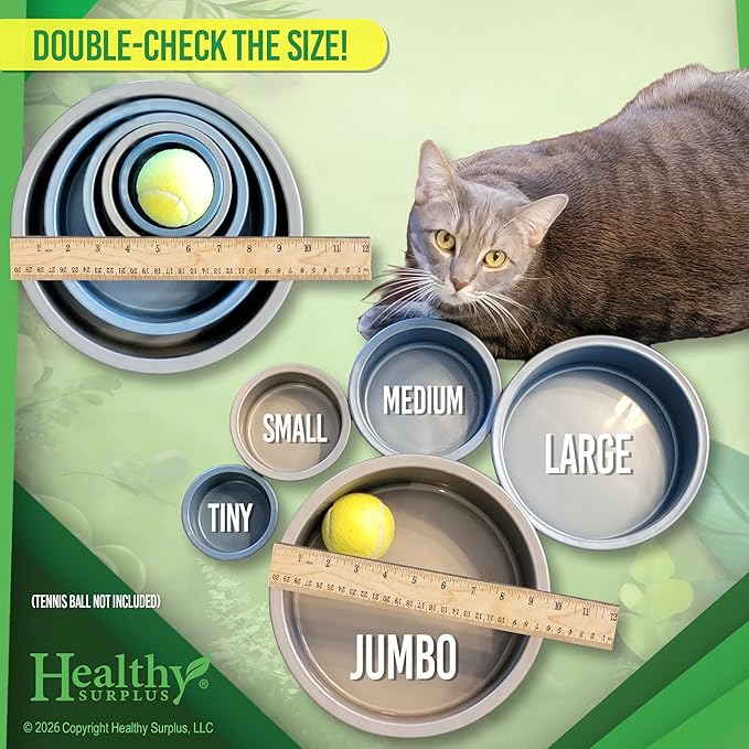 Pet Crock Bowl – Thick Durable Plastic Non-Tip Food & Water Dish for Dogs, Cats & Small Animals - 5.6 Inch Diameter – Indoor/Outdoor – Chew Resistant, Easy Clean (Green, Medium 16oz)