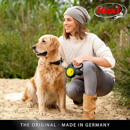 Flexi New Neon Tape Orange Medium 5m Retractable Dog Leash/Lead for Dogs up to 25kgs/55lbs