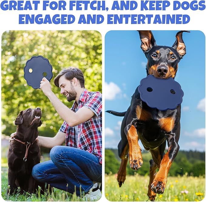 Interactive Dog Flying Disc and Rope Toy – 2-in-1 Toy for Medium and Large Dogs Outdoor Training and Fetch in Blue and Red