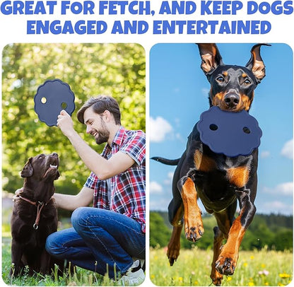 Interactive Dog Flying Disc and Rope Toy – 2-in-1 Toy for Medium and Large Dogs Outdoor Training and Fetch in Blue and Red