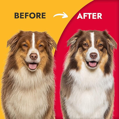 KONG Double-Sided Flexible Slicker Brush – De-Shedding & Detangling Tool, Padded Grip, Long Metal Pins, Flexible Head, for Medium to Large Dogs with Medium to Long Coats, Red/Gray