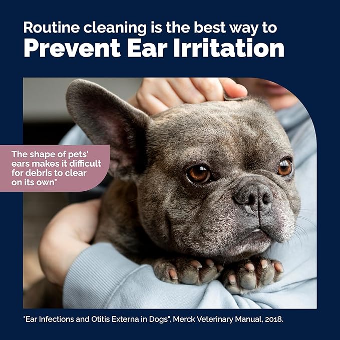 Vetnique Oticbliss Dog Ear Cleaner Flush with Odor Control, Dog Ear Cleaning Solution for Dirt and Wax with Soothing Aloe Dogs & Cats Flush - Vet Recommended for Itchy Ears (8oz, Flush)