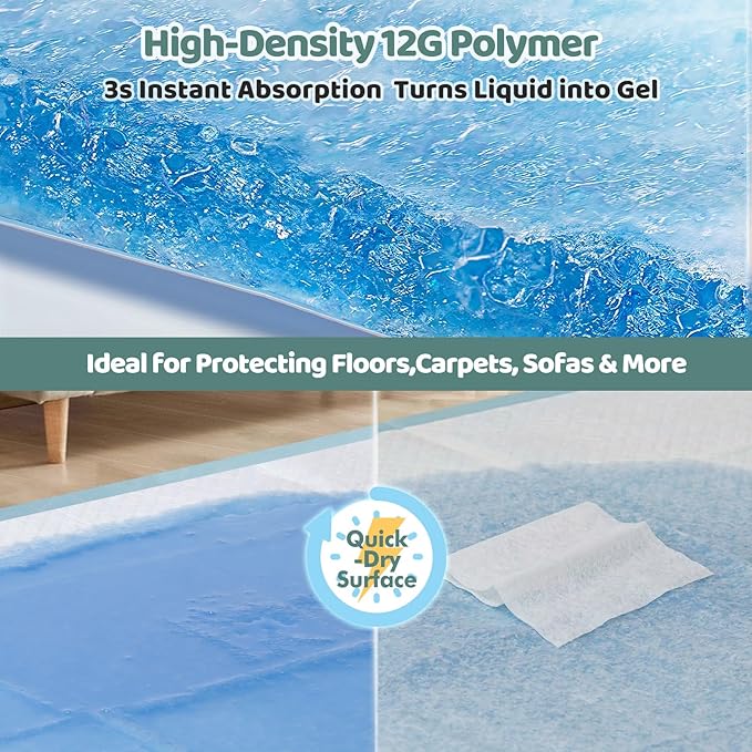 Gimars XL 6-Layer Ultra Absorbent 1200ml 48-Hour Leak-Proof Dog Pee Pads, Quick Dry Extra Large Puppy Pads for Puppy Training, Senior & Incontinent Dogs, Cats, Overnight Use, 30"x36", 30 Count