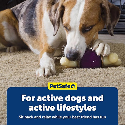 PetSafe Busy Buddy Bouncy Bone - 3-in-1 Adjustable Slow Feeder Toy with Refillable Treat Rings - Cleans Teeth & Gums, Cures Boredom & Slows Down Eating Habits - Small - for Dogs Under 10 lb