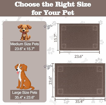 Darkyazi Pet Feeding Mat Large for Dogs and Cats,24"×36" Flexible and Easy to Clean Feeding Mat,Best for Non Slip Waterproof Feeding Mat (Coffee)