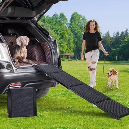 Uross Dog Ramp for Car 71" Long- Collapsible Pet Ramps for Large Dogs SUV Truck Folding Outdoor Dog Ramp for Porch Steps