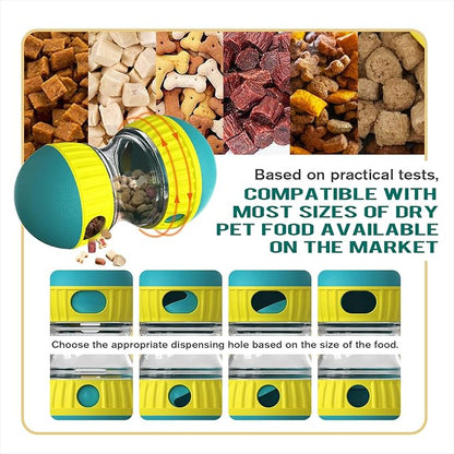 Interactive Food Puzzles Ball for Dogs, Adjustable Treat Dispensing Dog Puzzles Feeder Slow Feeding to Keep Them Busy,Stimulating Dog Toys Suitable Mediu and Larger Dogs（XL Blue）
