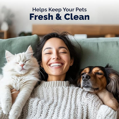 Vetnique DermaBliss Pet Wipes for Dogs & Cats for Grooming, Cleansing & Deodorizing, Thick Dog Wipes for Convenient Dog Cleaning and Natural Pet Odor Eliminator, 100ct (Refreshing Scent)