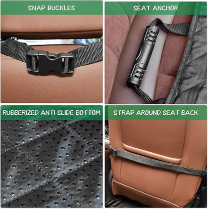 Dog Car Seat Covers Front Seat Cover with Side Flaps 100% Waterproof Car Seat Protector for Pets Scratch Proof Non-Slip Durable for Cars,Trucks & SUVs (Black)