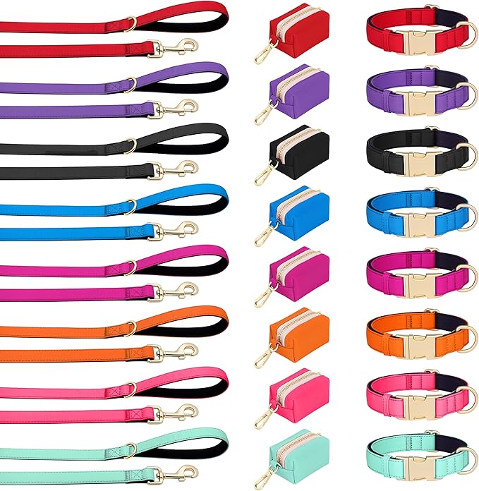 Didog 5FT Colorful Nylon Dog Leash with Soft Full-Length Padding, Lightweight and Durable Pet Leash for Small Dogs, Black, S