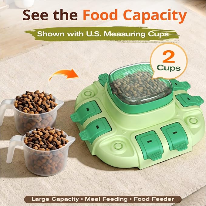 KADTC 2 Levels of Challenge Dog Puzzle Feeder Toy U.S. Brand & Design Push-to-Release Treat Dispenser for Small Medium Large Dogs All Breeds Puppy Mental Stimulation Enrichment Feeding Food Slow Toys