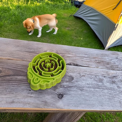 Slow Feeder Dog & Cat Bowl - Interactive Maze Puzzle Dish for Healthy Digestion, Anti-Gulping Food Grade Feeder(Green)