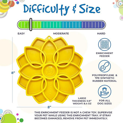 SodaPup Mandala eTray – Durable Slow Feeder Tray Made in USA from Non-Toxic, Pet-Safe, Food Safe Material for Mental Stimulation, Calming, Avoiding Overfeeding, Slow Eating, Healthy Digestion & More