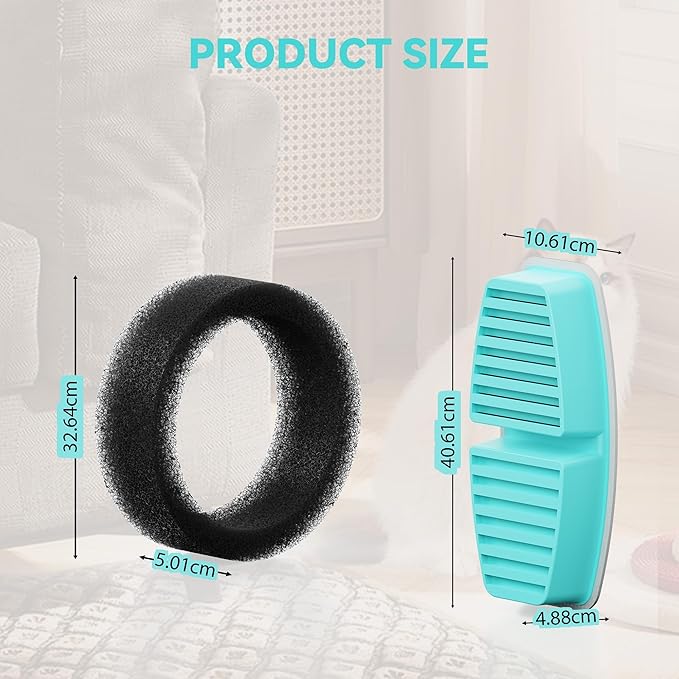 Dog Water Fountain Filter: 12 Pet Water Fountain Filters - Including 6 Pieces of Filters + 6 Pieces Sponges - Suitable for FOFNON Wired Dog/Cat Fountain