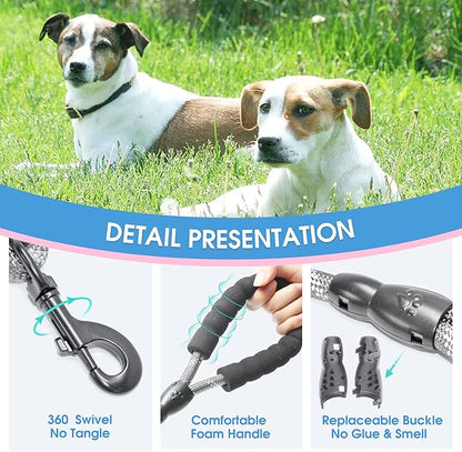 BAAPET 2/4/5/6 FT Dog Leash with Comfortable Padded Handle and Highly Reflective Threads for Small Medium and Large Dogs (5FT-1/2'', Grey)