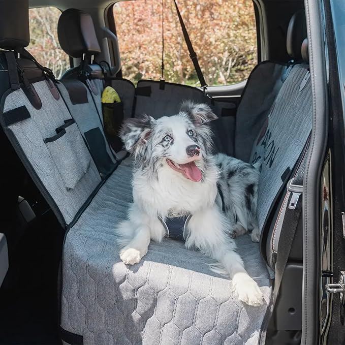 Trumgeta Medium Back Seat Extender for Dogs, Hard Bottom Platform for Cars, SUVs & Mid-Size Trucks, Waterproof – Rigid Back Seat Cover for Dogs