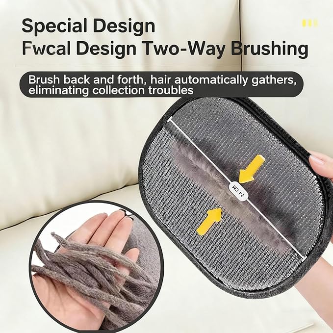 2 Pack Pet Hair Removal Glove Magic Brush - Pet Hair Remover for Cats & Dogs - Tool for Laundry, Couch, Carpet - Magic Brush Pet Hair Remover Tool