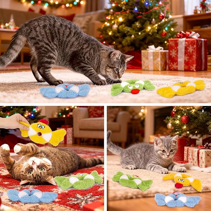 Retro Shaw Bird Cat Toy with Catnip & Silvervine - Interactive Realistic Kitten Toy with Crinkle Sound for Indoor Cats, Best Cat Kick Toy to Satisfy Natural Hunting Instincts