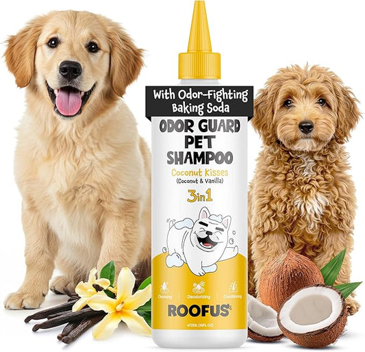 Dog Shampoo & Conditioner for Smelly Dogs, Coconut Kisses Dog Shampoo for Itchy Skin Relief, Hypoallergenic Pet Shampoo for Conditioner, Moisturizing & Itching.